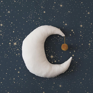 Подушка Nobodinoz "Pierrot Moon Natural", кремовая, 36 x 32 см